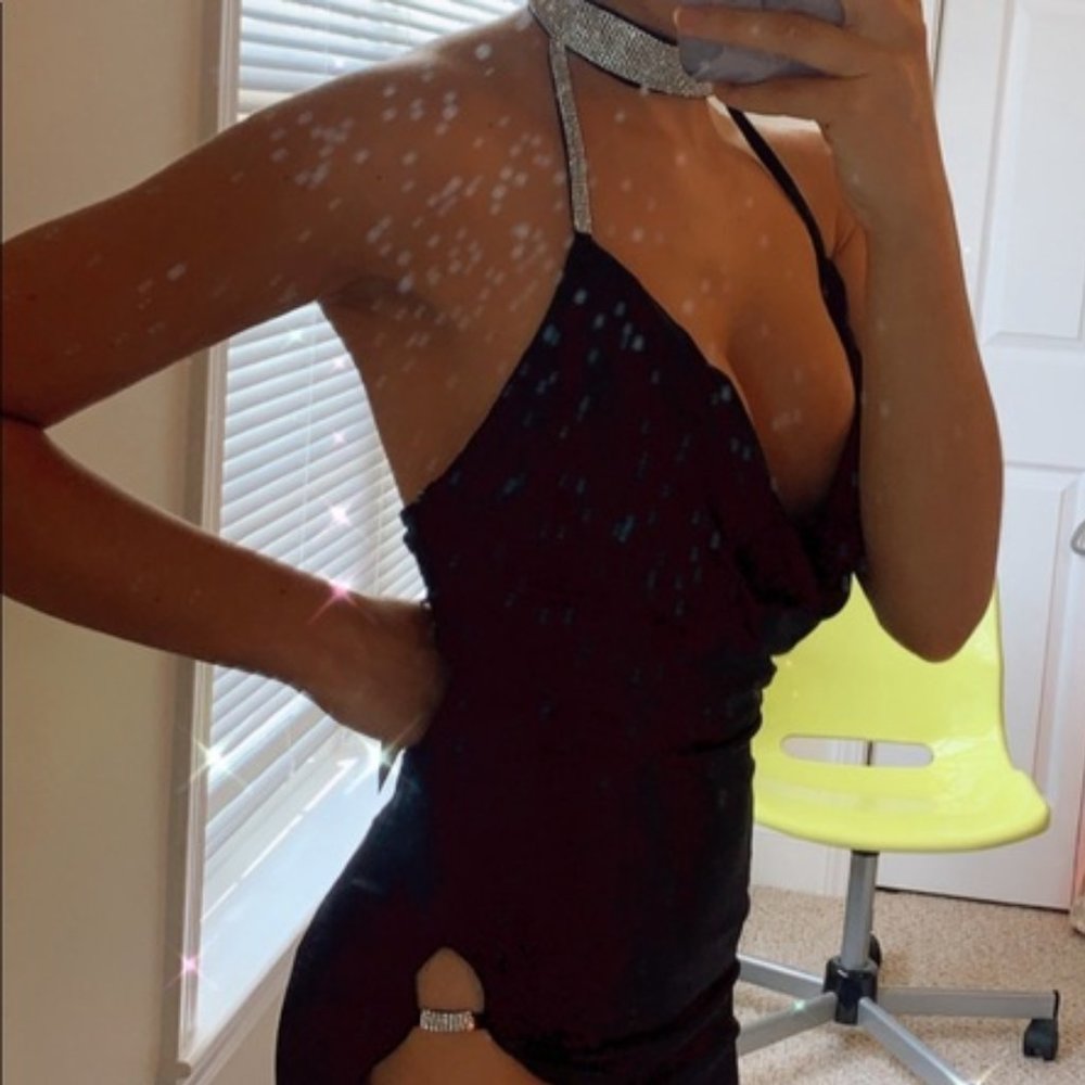 💥SEXY GLAM💥 Bandage Cut Out Rhinestone Detailed Dress - Picture 9 of 14